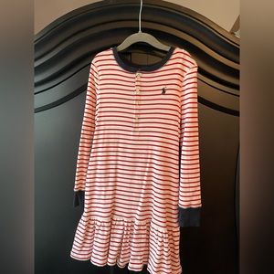 Girls, navy, white and red for floor and dress size 7